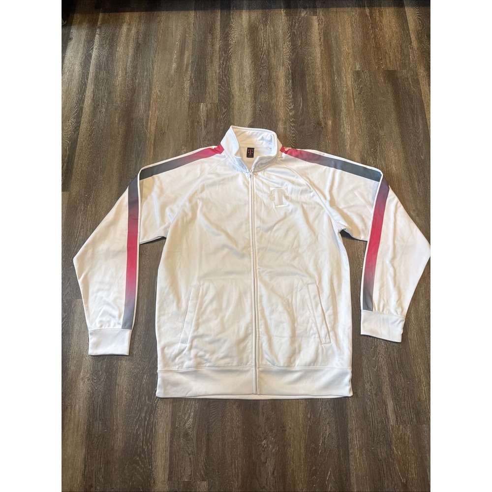T Mobile Jacket Mens 3XL White Full Zip Mock Neck Employee Uniform